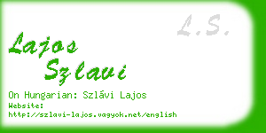 lajos szlavi business card