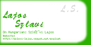 lajos szlavi business card